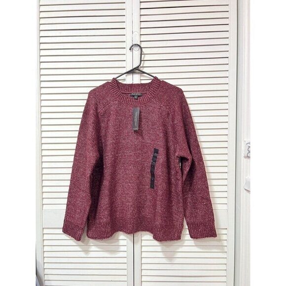 Banana Republic women sweater Burgundy Size Large Pullover, Crew Ribbed Neck NWT - Picture 2 of 4